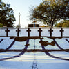 Photograph of swimming pool with crosses by Nathaniel Perales